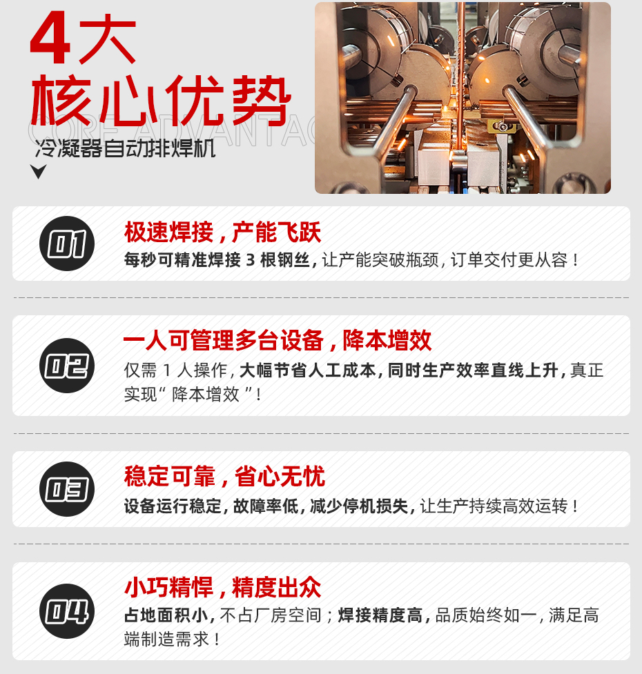 冷凝器自动排焊机核心优势